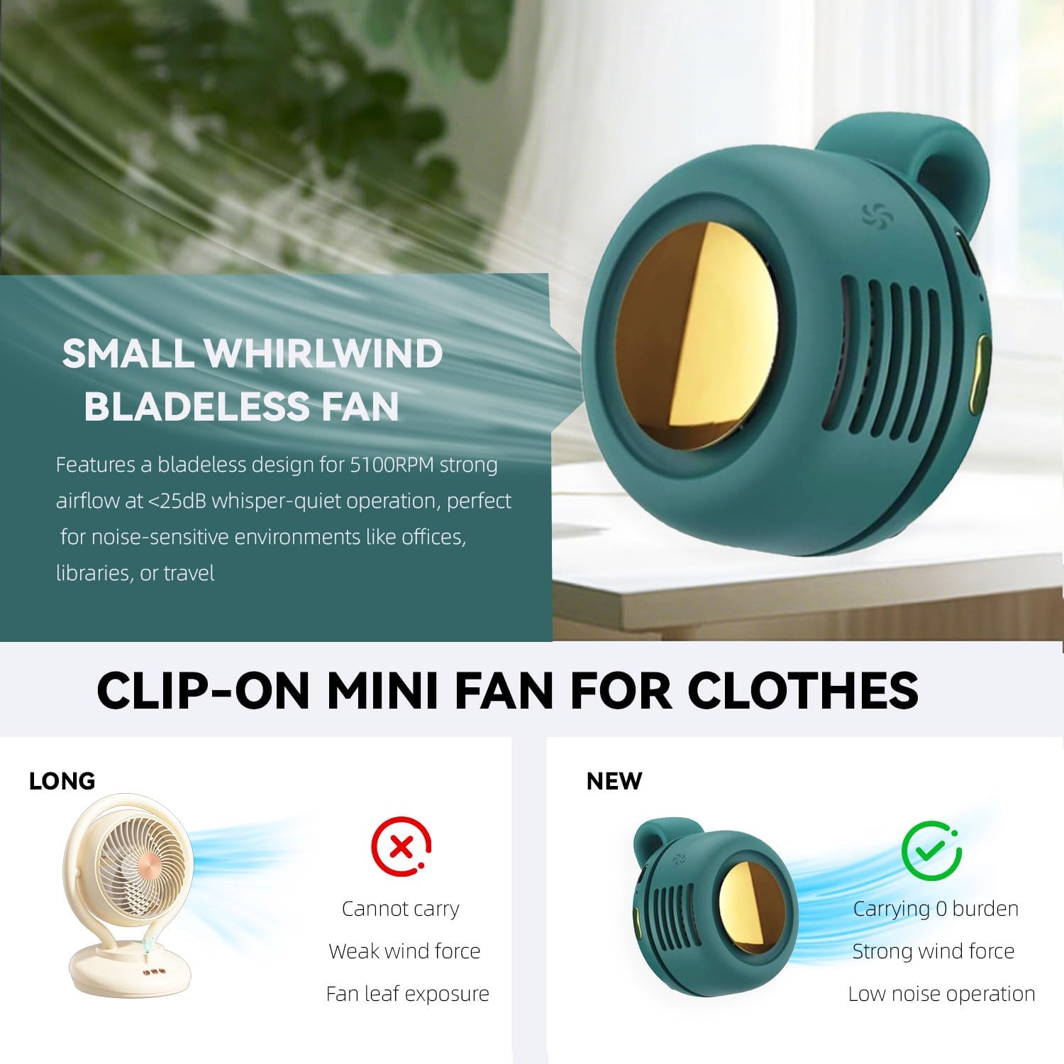 WhisperCool Mini Bladeless Fan